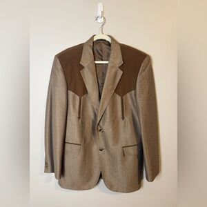 Circle S Men’s Brown Western Suit Jacket Sz 44L